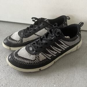 ECCO Intrinsic Black White Knit Shoes Sneakers Mens EU 45 / US 11/11.5